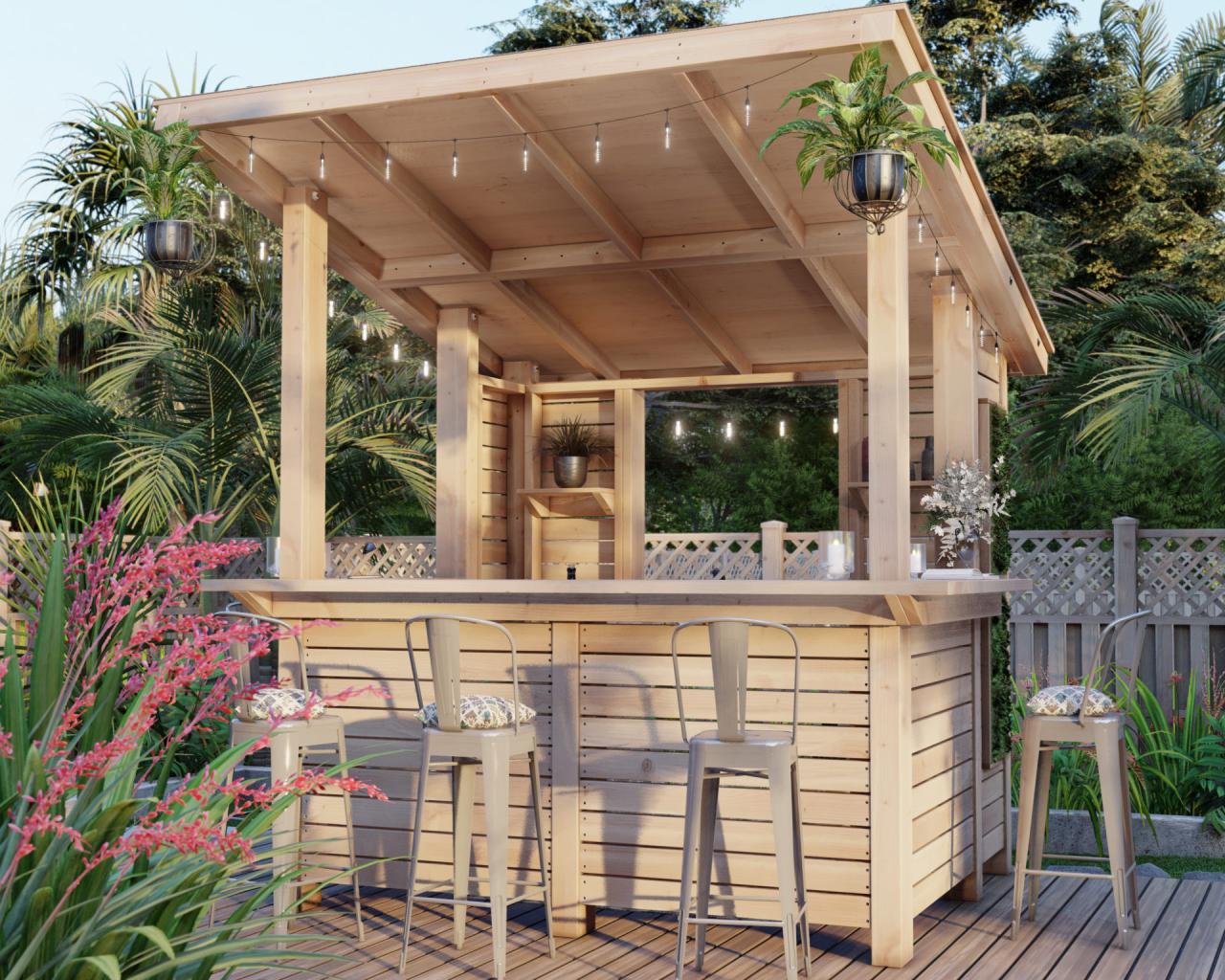 DIY outdoor bar plan with roof, walls, and seating for 5 - DIY projects ... DIY Hacks That Went Viral for Their Cleverness